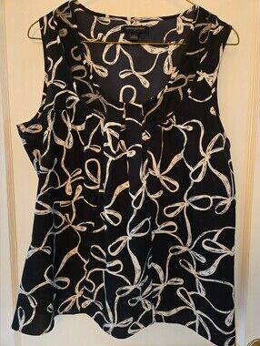 Banana Republic Black & Tan Sleeveless Tie-Print Camisole